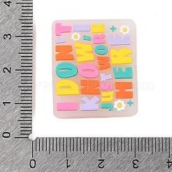 長方形の食品グレードの環境に優しいシリコーン焦点ビーズ  カラフル  24.5x28.5x7mm  穴：3.5mm&nbsp;LS-SIL-C006-01A