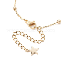 304 Stainless Steel Star Charm Anklets with Brass Satellite Chains&nbsp;AJEW-AN00549