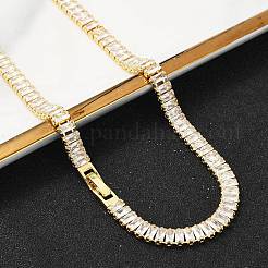 Clear Cubic Zirconia Classic Tennis Necklace for Girl Women Gift&nbsp;NJEW-A005-03G