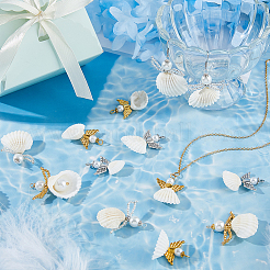 24Pcs 4 Styles Natural Shell Pendants&nbsp;SHEL-HS0001-17