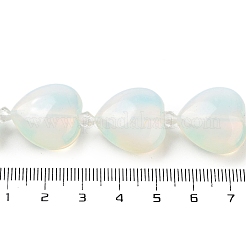 オパールビーズ連売り  ハート  シードビーズで  19~19.5x20x10mm  穴：1.5mm  約17個/連  15.75インチ（40cm）&nbsp;G-C150-A33-01