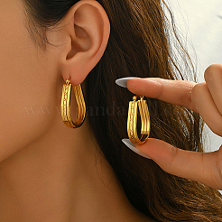 U-Shaped Stainless Steel Hoop Earrings&nbsp;VF2558
