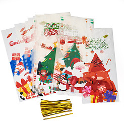 40Pcs 4 Styles  Christmas Theme OPP Self-adhesive Cookie & Snacks Package Bags&nbsp;CON-TAC0010-90A