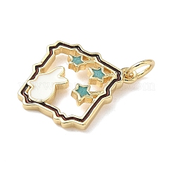 Brass Enamel Pendants&nbsp;KK-P326-01G
