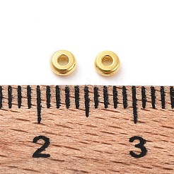 真鍮製スペーサービーズ  ドーナツ  18KGP本金メッキ  3x1mm  穴：1mm&nbsp;X-KK-G479-05G