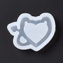 シェーカーモールド  DIYハート流砂シリコンモールド  レジン型  UVレジン用  エポキシ樹脂工芸品作り  ホワイト  46x59x11.5mm  内径：33x52mm&nbsp;DIY-G059-B02