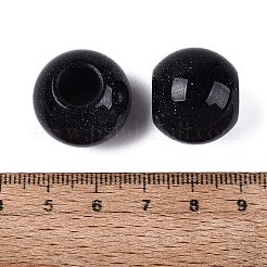 合成ブルーゴールドストーン青金砂石ビーズ  滑らかなロンデル  大穴ビーズ  20~20.5x17~18mm  穴：7.5~8.5mm&nbsp;G-Q608-05A