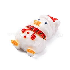 クリスマスアヒルのテーマ不透明樹脂カボション  雪だるま  28x19x9.5mm&nbsp;RESI-Q010-03D