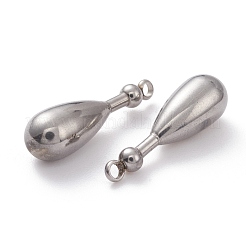 変色しない316サージカルステンレスペンダント  ボトルオプ  ステンレス鋼色  22x7mm  穴：1.8mm&nbsp;STAS-H147-01P