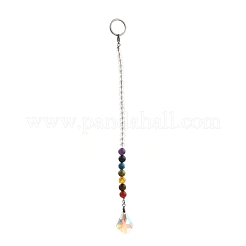 Chakra Leaf Crystal Suncatcher Dowsing Pendulum Pendants&nbsp;PALLOY-JF00460-01