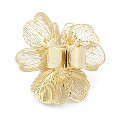 女性用合金ラインストーンカフリング  花  ゴールドカラー  調整可能  花：46x46mm&nbsp;RJEW-Z047-04G