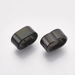 304ステンレススチールスライドチャーム  長方形  ガンメタ色  5x10x6mm  穴：8x4mm&nbsp;STAS-T045-46B