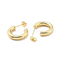 Rack Plating Brass C-shape Stud Earrings&nbsp;EJEW-G288-32C-G