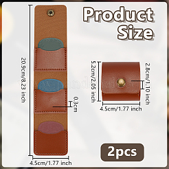 PUレザー収納バッグ2個  スナップボタン付き  ギターピック収納用  チョコレート  52x45x28mm&nbsp;AJEW-OC0014-41B