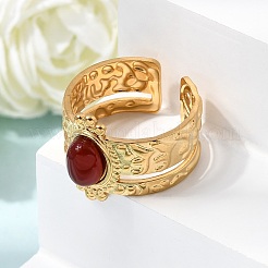 304 Stainless Steel Cuff Open Rings&nbsp;RJEW-F213-02G