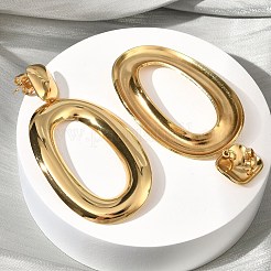 楕円形 304 ステンレススチール ダングル スタッド イヤリング  イオンプレーティング（ip）  長持ちメッキ  18KGP本金メッキ  56.5x29mm&nbsp;EJEW-B156-05G