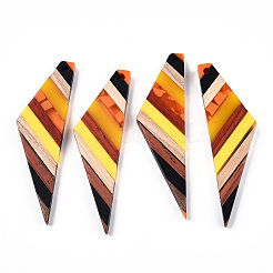 Transparent Resin & Walnut Wood Big Pendants&nbsp;RESI-TAC0017-52-B01