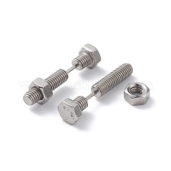 Non-Tarnish 304 Stainless Steel Screw Bolt Ear Taper Stretcher for Woman Men&nbsp;EJEW-F312-08P