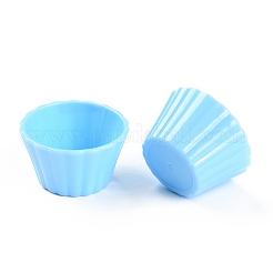 ミニプラスチック模擬エッグタルトカップ  ミニチュア風景キッチンモデルドールハウスアクセサリー装飾  ライトスカイブルー  37x21mm&nbsp;DJEW-C005-02E