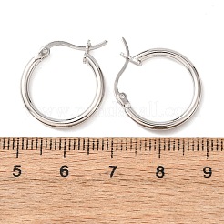 ロジウムメッキ 925 スターリングシルバー フープ イヤリング  プラチナ  18x2mm&nbsp;JE835A-02