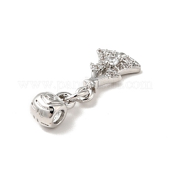 Rack Plating Brass Micro Pave Clear Cubic Zirconia Pendants&nbsp;ZIRC-H125-04P