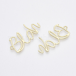 合金ペンダント  単語ブラ  ライトゴールド  36.5x18x1mm  穴：1.8mm&nbsp;X-PALLOY-T067-140LG