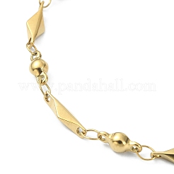 Ion Plating(IP) 304 Stainless Steel Rhombus Link Chain Bracelets for Women&nbsp;BJEW-D023-01G