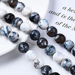 Natural Fire Crackle Agate Beads Strands&nbsp;G-N326-92