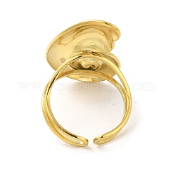 Ion Plating(IP) 304 Stainless Steel Spiral Open Cuff Ring for Women&nbsp;RJEW-C083-04G