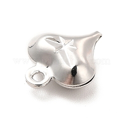 ラックメッキ真鍮チャーム  長持ちメッキ  ハートチャーム  プラチナ  11.5x9x4mm  穴：1mm&nbsp;KK-E067-26P