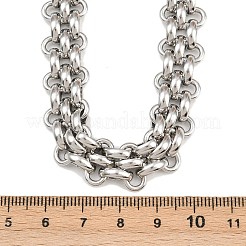 13.5mm 304ステンレススチールパンサーチェーンネックレス（女性用）  変色しない  ステンレス鋼色  16.54インチ（42cm）&nbsp;NJEW-G179-03P