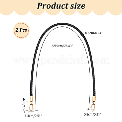 PU Imitation Leather Braided Bag Handles&nbsp;PURS-WH0005-96A-02G