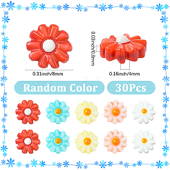 天然淡水シェルビーズ 30 個  エナメル  花  染め  ミックスカラー  8x4mm  穴：0.8mm&nbsp;SHEL-SC0001-90
