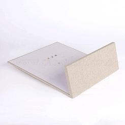 長方形の木製のL字型のイヤリングのディスプレイスタンド  麻の布で覆われた  パパイヤホイップ  20x8.1x25.3cm&nbsp;EDIS-N004-03