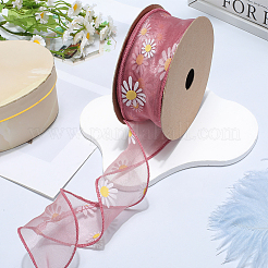 Daisy Pattern Polyester Ribbon&nbsp;OCOR-WH20003-36E