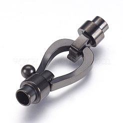 304ステンレススチール製折りたたみ式留め具  ガンメタ色  36x13x7mm  穴：4mm&nbsp;STAS-E144-038B