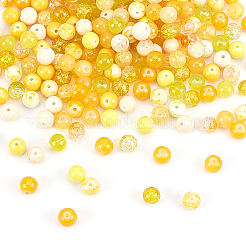 375Pcs 15 Color Spray Painted Crackle Glass Beads&nbsp;DIY-PH0003-88-WH