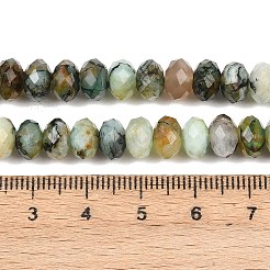天然石クリソコラビーズ連売り  ロンデル  多面カット  7.5~8.5x4.8~6mm  穴：1mm  約68~76個/連  14.96~15.35''（38~39センチメートル）&nbsp;G-C259-A20-5x8mm