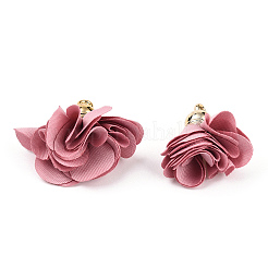 布地ペンダントパーツ  アクリルパーツ  花  淡いバイオレットレッド  25~30x28~35mm  穴：2mm&nbsp;FIND-P026-D14-1