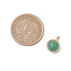 Copper Wire Wrapped Natural Mashan Jade & Natural Malaysia Jade & Natural Tiger Eye & Natural Green Aventurine & Natural Quartz Round Charms&nbsp;PALLOY-JF03409