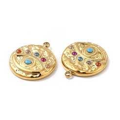 PVD Vacuum Plating 201 Stainless Steel with Colorful Rhinestone Pendants&nbsp;STAS-J401-VC810