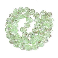 手作りランプワークビーズ  ローズ  ダークシーグリーン  10.5~12x12~13x6~6.5mm  穴：1.2~1.4mm&nbsp;LAMP-T024-08B