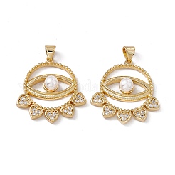 Brass Micro Pave Cubic Zirconia Pendants&nbsp;KK-B061-04G