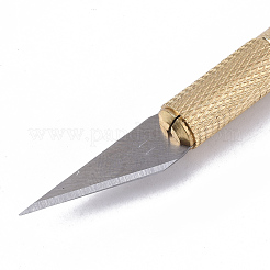 真鍮の木彫りツール  スチール彫刻ナイフ  木彫り/ diyアート/クラフト用品  ゴールドカラー  141.5x8mm&nbsp;TOOL-S010-13