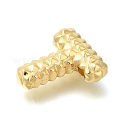 ラックめっき  真鍮チャーム  カドミウムフリー＆鉛フリー  文字a~zのチャーム  文字t  21x19.5x6.5mm  穴：2.5x3mm&nbsp;KK-I722-02G-T