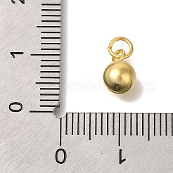 スターリングシルバーのラウンドチャーム925個  丸カン付き  ゴールドカラー  9x6mm  穴：3mm&nbsp;STER-G043-08C-G