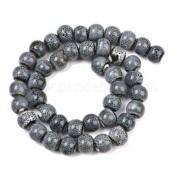 Handmade Fancy Antique Glazed Porcelain Ceramic Round Beads Strands&nbsp;PORC-L019-8mm-04