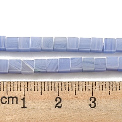 合成ブルーレースアゲートビーズ連売り  染め  キューブ  3~3.5x3~3.5x3~3.5mm  穴：0.8mm  約110個/連  14.96インチ（38cm）&nbsp;G-C129-A15-01
