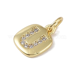 Rack Plating Brass Micro Pave CLear Cubic Zirconia Charms&nbsp;KK-E110-14G-U