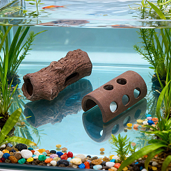 2個 2スタイル 紫粘土ディスプレイ装飾  マイクロ風景水族館の水槽の装飾  コーヒー  79~114x40.5~55x29~41.5mm  1個/スタイル&nbsp;DIY-GF0013-05